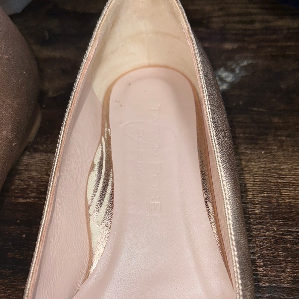 TARYN ROSE WOMEN'S RIALTA ROSE GOLD LEATHER FLAT size 7 - Picture 7 of 12